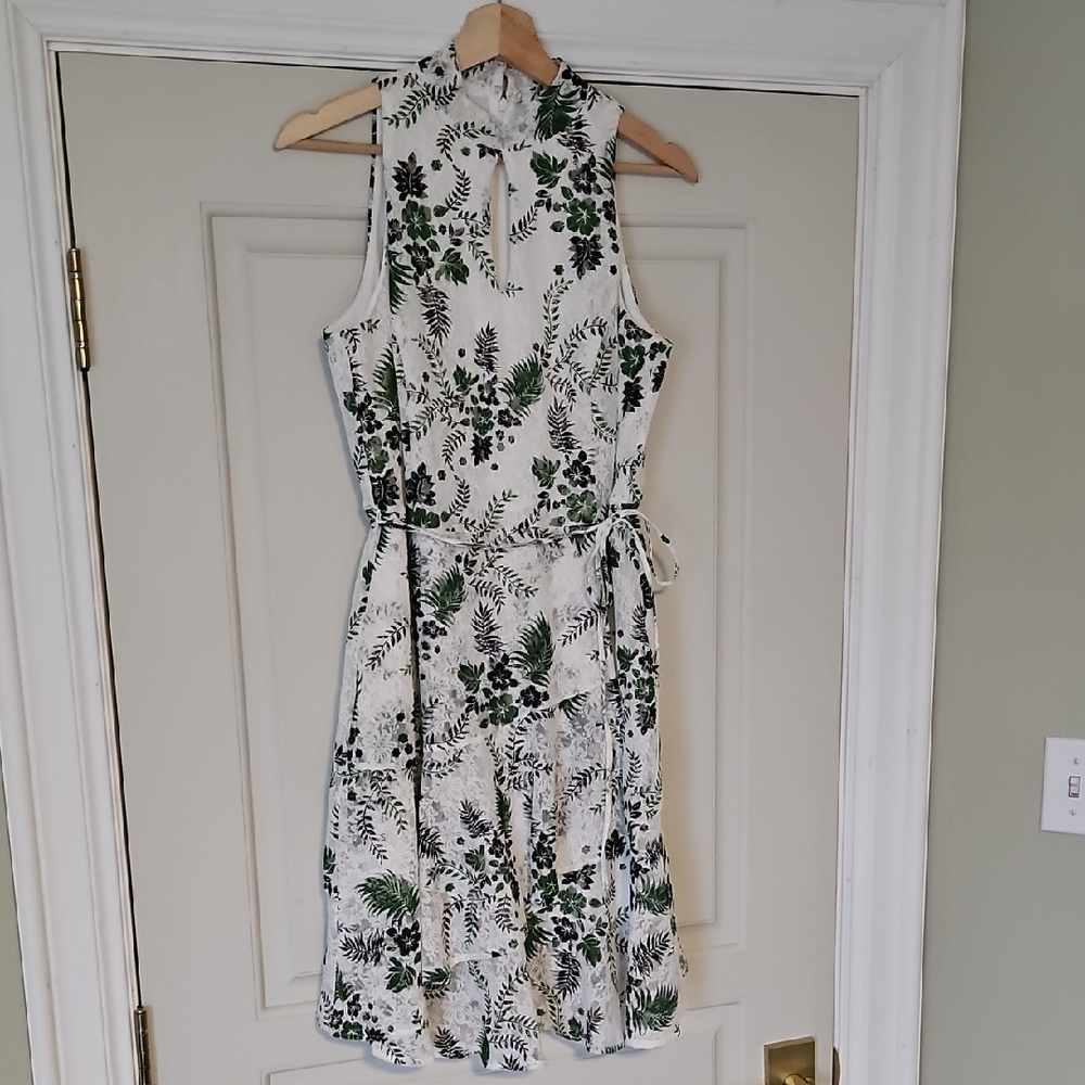 Botanical Print Lace Dress Size 12